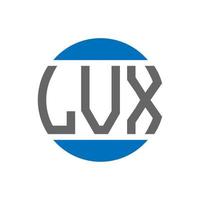 design de logotipo de carta lvx em fundo branco. Conceito de logotipo de círculo de iniciais criativas lvx. design de letras lvx. vetor