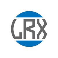 design de logotipo de carta lrx em fundo branco. as iniciais criativas lrx circundam o conceito do logotipo. design de letras lrx. vetor
