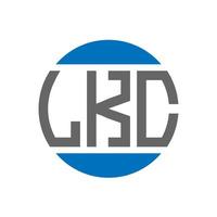 design de logotipo de carta lkc em fundo branco. Conceito de logotipo de círculo de iniciais criativas lkc. design de letras lkc. vetor