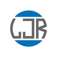 design do logotipo da carta ljr em fundo branco. as iniciais criativas ljr circundam o conceito do logotipo. design de letras ljr. vetor
