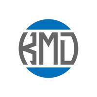 design do logotipo da carta kmd em fundo branco. Conceito de logotipo de círculo de iniciais criativas kmd. design de letras kmd. vetor