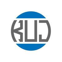 design de logotipo de carta kuj em fundo branco. kuj iniciais criativas círculo conceito de logotipo. design de letras kuj. vetor