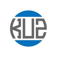 design do logotipo da carta kuz em fundo branco. conceito de logotipo de círculo de iniciais criativas kuz. design de letras kuz. vetor