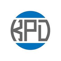 design do logotipo da carta kpd em fundo branco. conceito de logotipo de círculo de iniciais criativas kpd. design de letras kpd. vetor