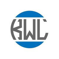 design de logotipo de carta kwl em fundo branco. conceito de logotipo de círculo de iniciais criativas kwl. design de letras kwl. vetor