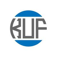 design do logotipo da letra kuf em fundo branco. conceito de logotipo de círculo de iniciais criativas kuf. design de letras kuf. vetor
