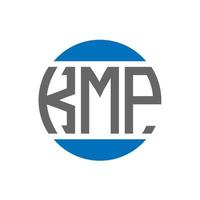 design de logotipo de carta kmp em fundo branco. kmp iniciais criativas circundam o conceito de logotipo. design de letras kmp. vetor