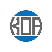 design de logotipo de carta koa em fundo branco. conceito de logotipo de círculo de iniciais criativas koa. design de letras koa. vetor