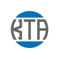 design do logotipo da letra kta em fundo branco. kta iniciais criativas círculo conceito de logotipo. design de letras kta. vetor