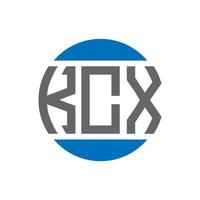 design do logotipo da carta kcx em fundo branco. kcx iniciais criativas círculo conceito de logotipo. design de letras kcx. vetor