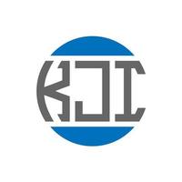 design do logotipo da letra kji em fundo branco. kji iniciais criativas circulam o conceito de logotipo. design de letras kji. vetor