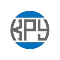design do logotipo da carta kpy em fundo branco. conceito de logotipo de círculo de iniciais criativas kpy. design de letras kpy. vetor