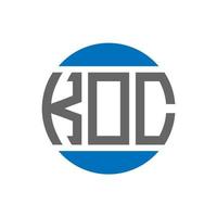 design de logotipo de carta koc em fundo branco. conceito de logotipo de círculo de iniciais criativas koc. design de letras koc. vetor