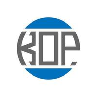 design de logotipo de carta kop em fundo branco. conceito de logotipo de círculo de iniciais criativas kop. design de letras kop. vetor