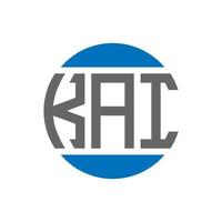 design de logotipo de carta kai em fundo branco. conceito de logotipo de círculo de iniciais criativas kai. design de letras kai. vetor