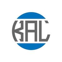 design de logotipo de carta kal em fundo branco. conceito de logotipo de círculo de iniciais criativas kal. design de letras kal. vetor