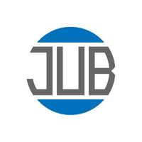 design de logotipo de letra jub em fundo branco. conceito de logotipo de círculo de iniciais criativas jub. design de letras jub. vetor