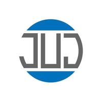 design do logotipo da letra juj em fundo branco. conceito de logotipo de círculo de iniciais criativas juj. design de letras juj. vetor