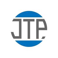 design de logotipo de carta jtp em fundo branco. conceito de logotipo de círculo de iniciais criativas jtp. design de letras jtp. vetor