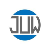 design de logotipo de carta juw em fundo branco. conceito de logotipo de círculo de iniciais criativas juw. design de letras juw. vetor