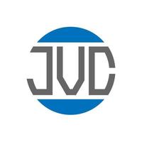 design do logotipo da carta jvc em fundo branco. conceito de logotipo de círculo de iniciais criativas jvc. design de letras jvc. vetor