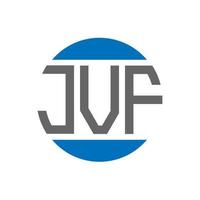 design de logotipo de carta jvf em fundo branco. conceito de logotipo de círculo de iniciais criativas jvf. design de letras jvf. vetor