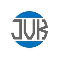 design do logotipo da carta jvk em fundo branco. conceito de logotipo de círculo de iniciais criativas jvk. design de letras jvk. vetor