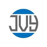 design do logotipo da letra jvy em fundo branco. conceito de logotipo de círculo de iniciais criativas jvy. design de letras jvy. vetor