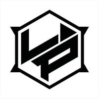 modelo de design de monograma de logotipo lp vetor