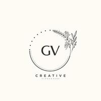 arte do logotipo inicial do vetor de beleza gv, logotipo de caligrafia da assinatura inicial, casamento, moda, joalheria, boutique, floral e botânico com modelo criativo para qualquer empresa ou negócio.