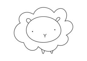 vetor mão desenhada doodle esboço bebê ovelhas isoladas no fundo branco. design para meninas ou meninos, crianças. ilustração infantil para roupas da moda, pôster, banner