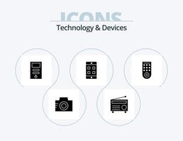 design de ícone do pacote de ícones de glifo de dispositivos 5. televisão. ao controle. computador. caixa. Móvel vetor