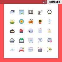 25 ícones criativos, sinais e símbolos modernos de colar, roupas, cama, acessórios, jogo, elementos de design vetorial editáveis vetor