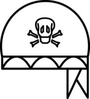 ícone de linha de bandana pirata vetor