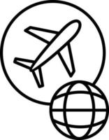 ícone de linha de voos globais vetor