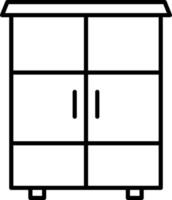 ícone de linha de armário de prateleiras vetor