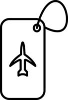 ícone de linha de tag de bagagem vetor