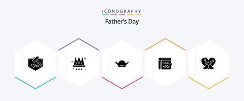 pacote de ícones do dia dos pais 25 glifos, incluindo pai. Dia dos Pais. avatar. pai. carteira vetor