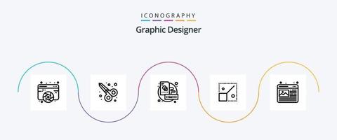 pacote de ícones da linha 5 do designer gráfico, incluindo design. criativo. borda. Projeto. completo vetor