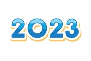 feliz ano novo 2023 design de texto vetor