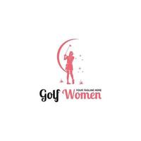 design de logotipo de esportes de golfe feminino - ilustração vetorial, design de emblema de esportes de golfe feminino. adequado para sua necessidade de design, logotipo, ilustração, animação, etc. vetor