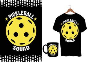 design de camiseta pickleball vetor