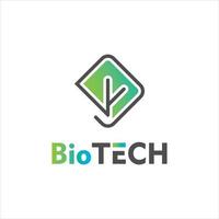 vetor de folha de design de logotipo de biotecnologia, modelo de elemento gráfico