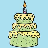 bolo feliz aniversário vetor