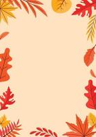a queda colorida do outono deixa a ilustração floral do fundo vetor