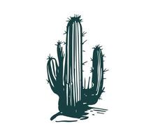 conjunto de cactos ilustrações desenhadas à mão, vetor