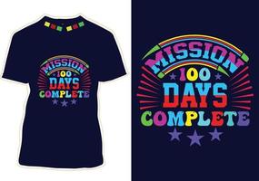 100 dias de design de camiseta escolar vetor