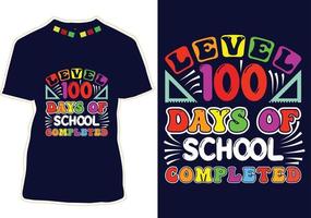 100 dias de design de camiseta escolar vetor