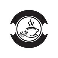 ícone de vetor do modelo de logotipo da xícara de café