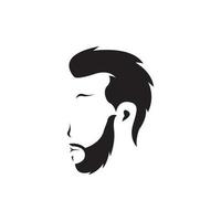 sinal de design de ilustração de ícone de vetor de logotipo de barba